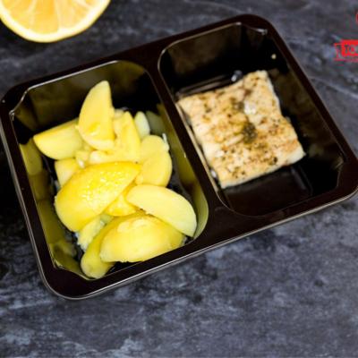 Rybí filé na másle a bylinkách s  vařeným  bramborem (fitness), 350 g celá porce/ 100 g maso, 120,- Kč
