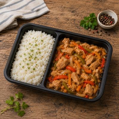 Vepřová směs se zeleninou, rýže (česká klasika jako od maminky) 350g celá porce