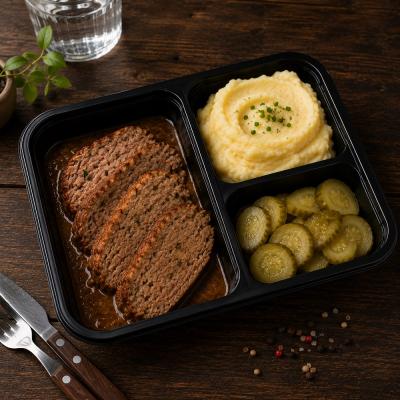 Sekaná pečeně, bramborová kaše, okurka, 350g celá porce/ 100g maso