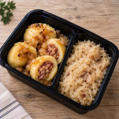 Plněné bramborové knedlíky uzeným masem, kysané zelí (česká klasika jako od maminky), 350 g celá porce