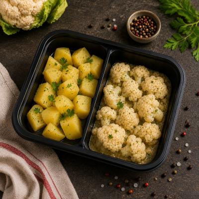 Květákový mozeček, vařený brambor (vegetariánské, fitness), 350g celá porce