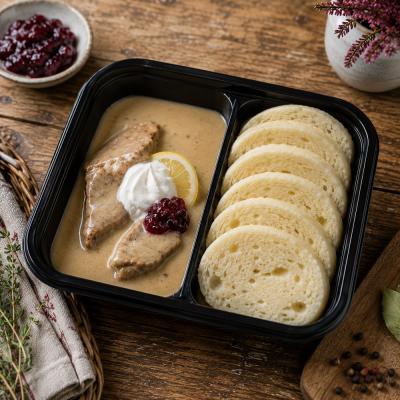 Svíčková z králíka, houskový knedlík (tradiční české domácí hody), 350g celá porce/ 100g maso