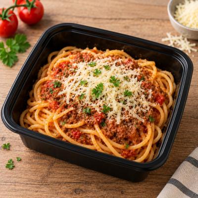 Boloňské špagety sypané sýrem (fitness),  350g celá porce