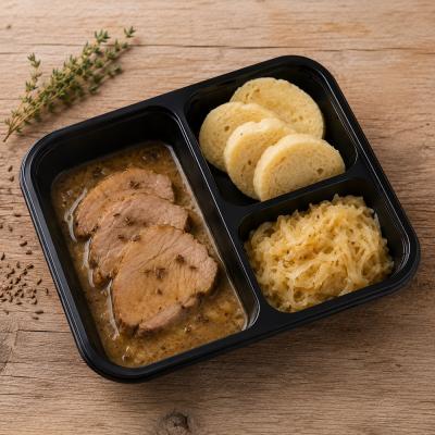 Vepřová kýta na kmíně, dušené zelí, bramborový knedlík (česká klasika jako od maminky), 350g celá porce/ 100g maso