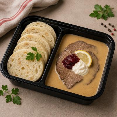 Svíčková na smetaně, domácí houskový knedlík (tradiční české domácí hody), 350g celá porce/ 100g maso