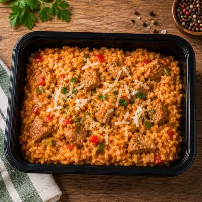 Srbské rizoto s vepřovým masem a sýrem, 350g celá porce