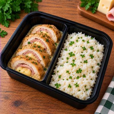 Kuřecí roláda se šunkou a sýrem, rýže (fitness) 350g celá porce/ 100g maso