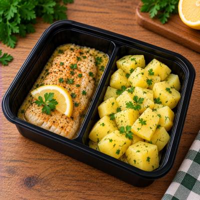 Filet ze štiky na másle, vařené brambory, citron (fitness), 350g celá porce