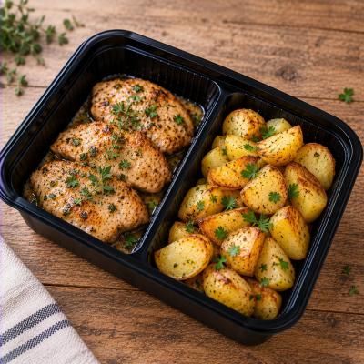 Krůtí medailonky na bylinkách, opečené brambory, 350g celá porce/ 100g maso