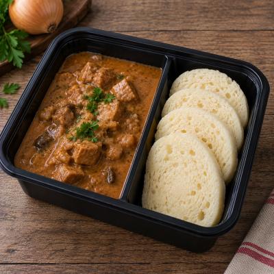 Bratislavská vepřová plec, houskový knedlík, 350g celá porce/ 100g maso