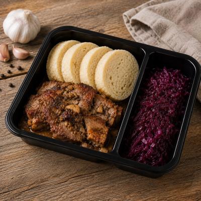 Moravský vrabec, červené zelí, bramborový knedlík, 350g celá porce / 100g maso